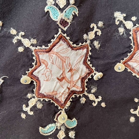 Unique Vintage Zara Cotton Skirt with embroidered design - Picture 5 of 7